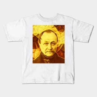Auguste Comte Golden Portrait | Auguste Comte Artwork 9 Kids T-Shirt